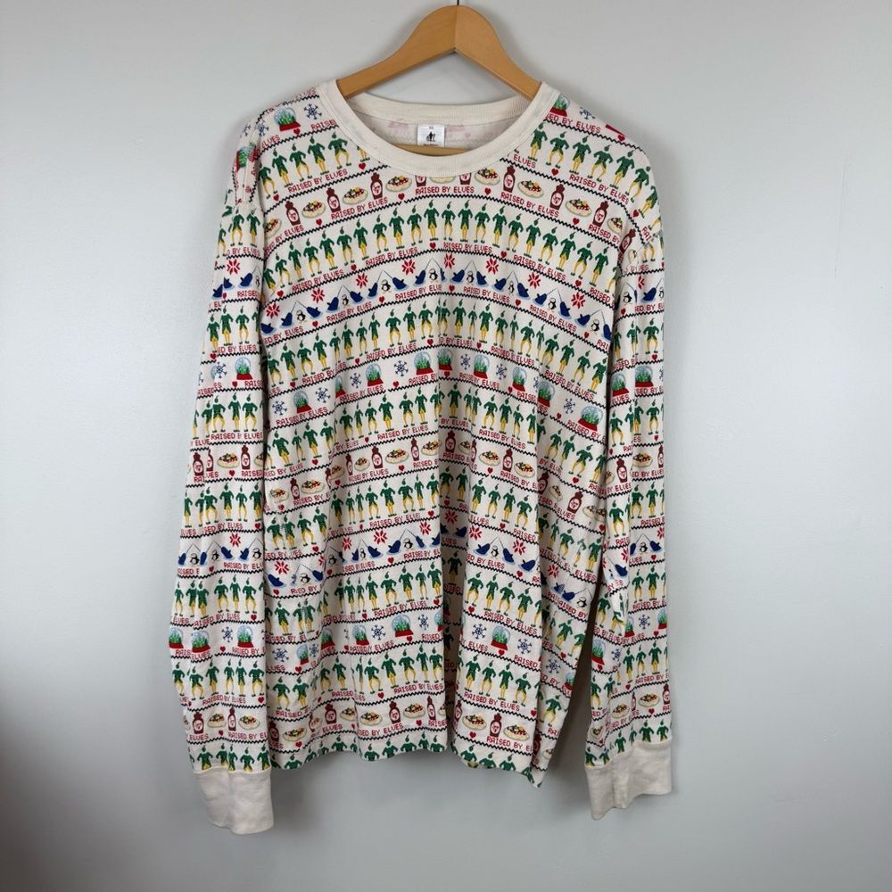 Hanna Andersson Adult Unisex Long John Pajama Top Size XXL Elf Fairisle